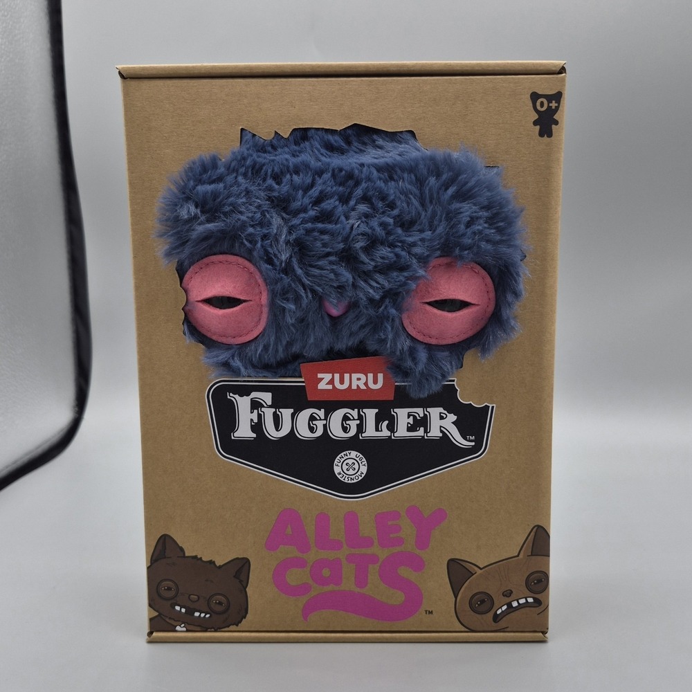 New Fuggler Alley Cats Ugly Tooth Dark Blue Toofer Cat 9" Plush Toy Zuru